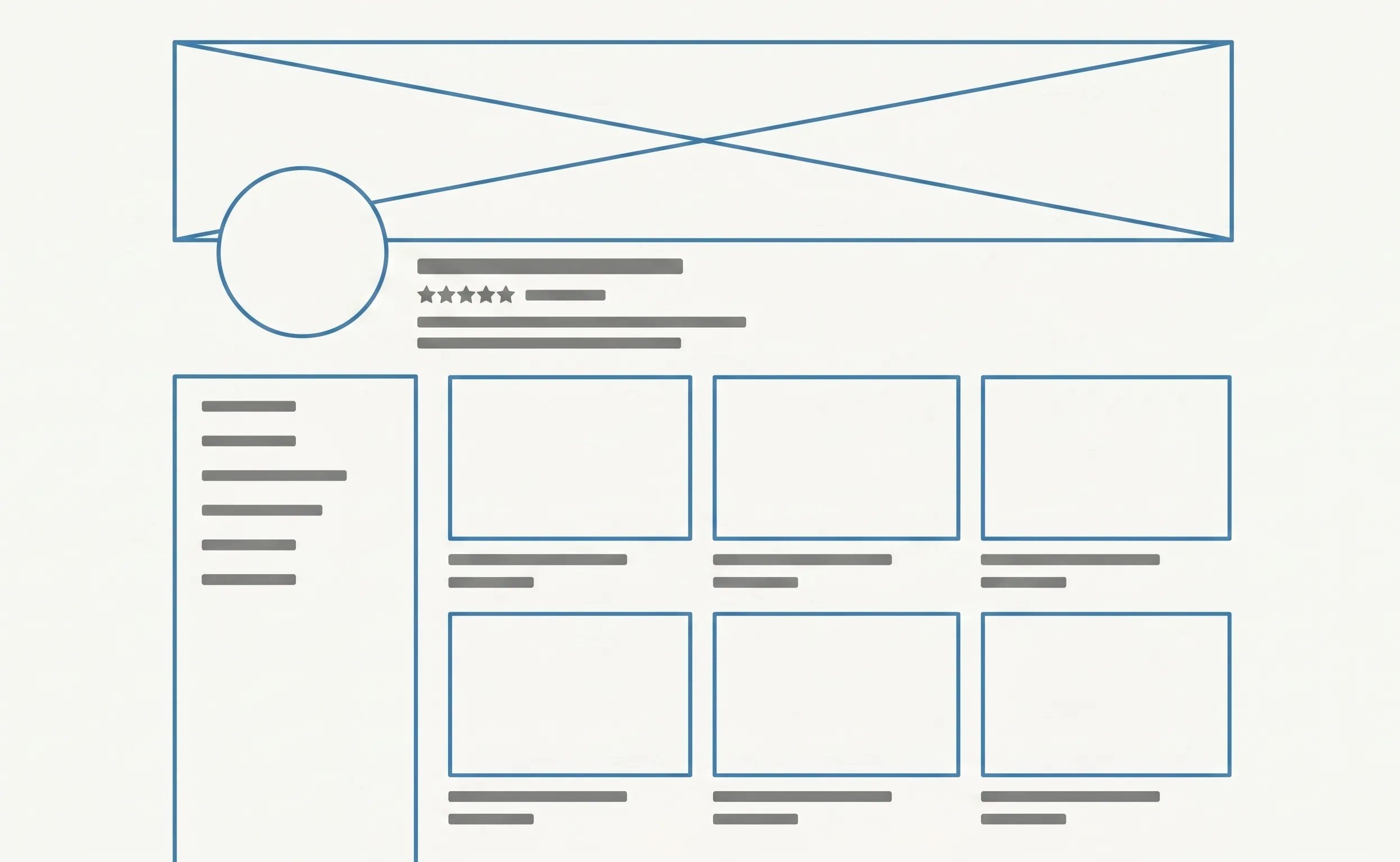 Etsy storefront wireframe