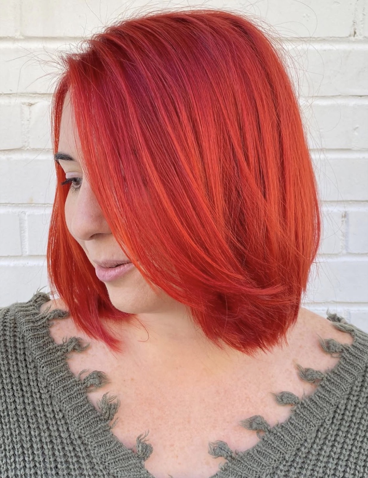 Ruby red bob after