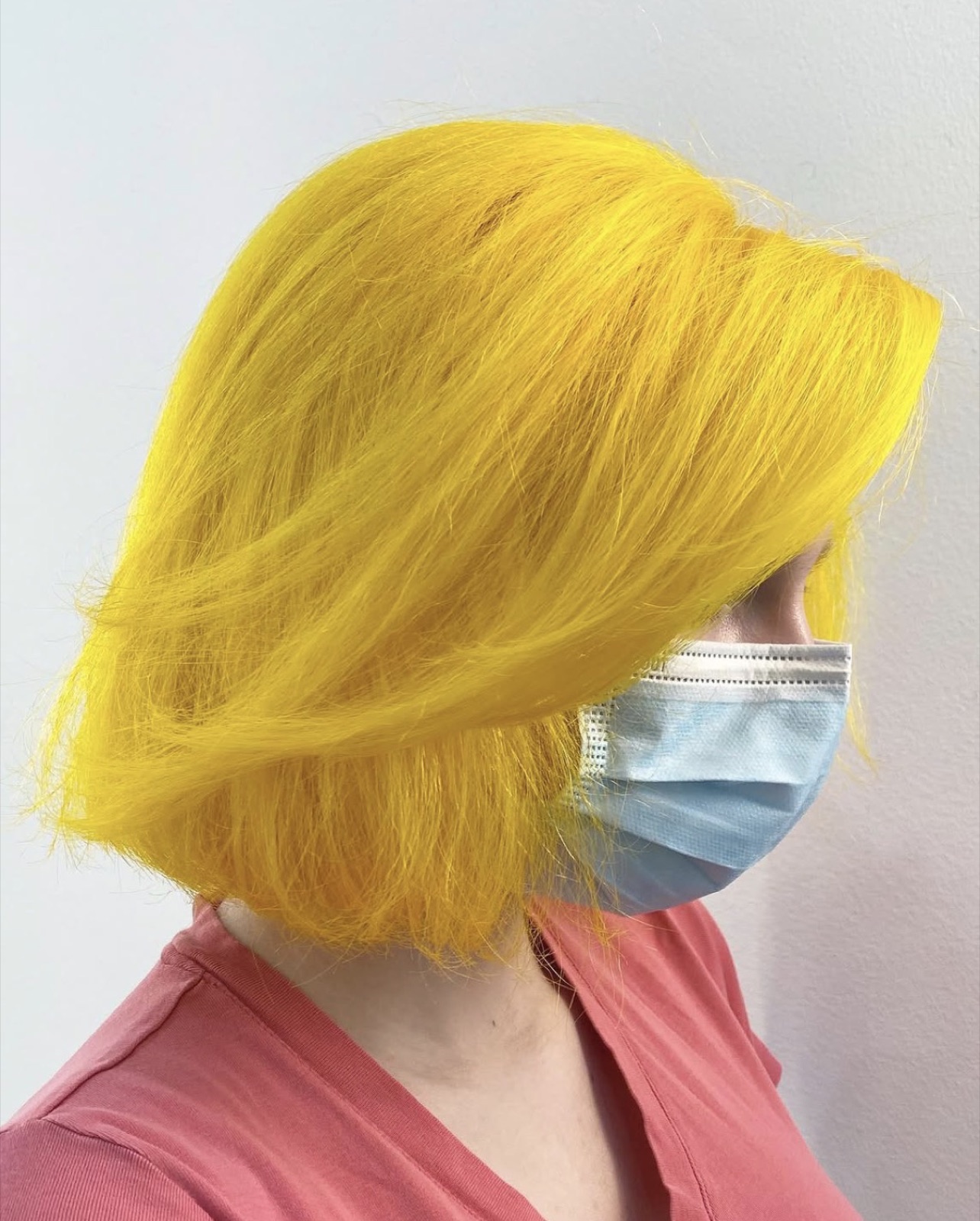 Electric yellow hair after