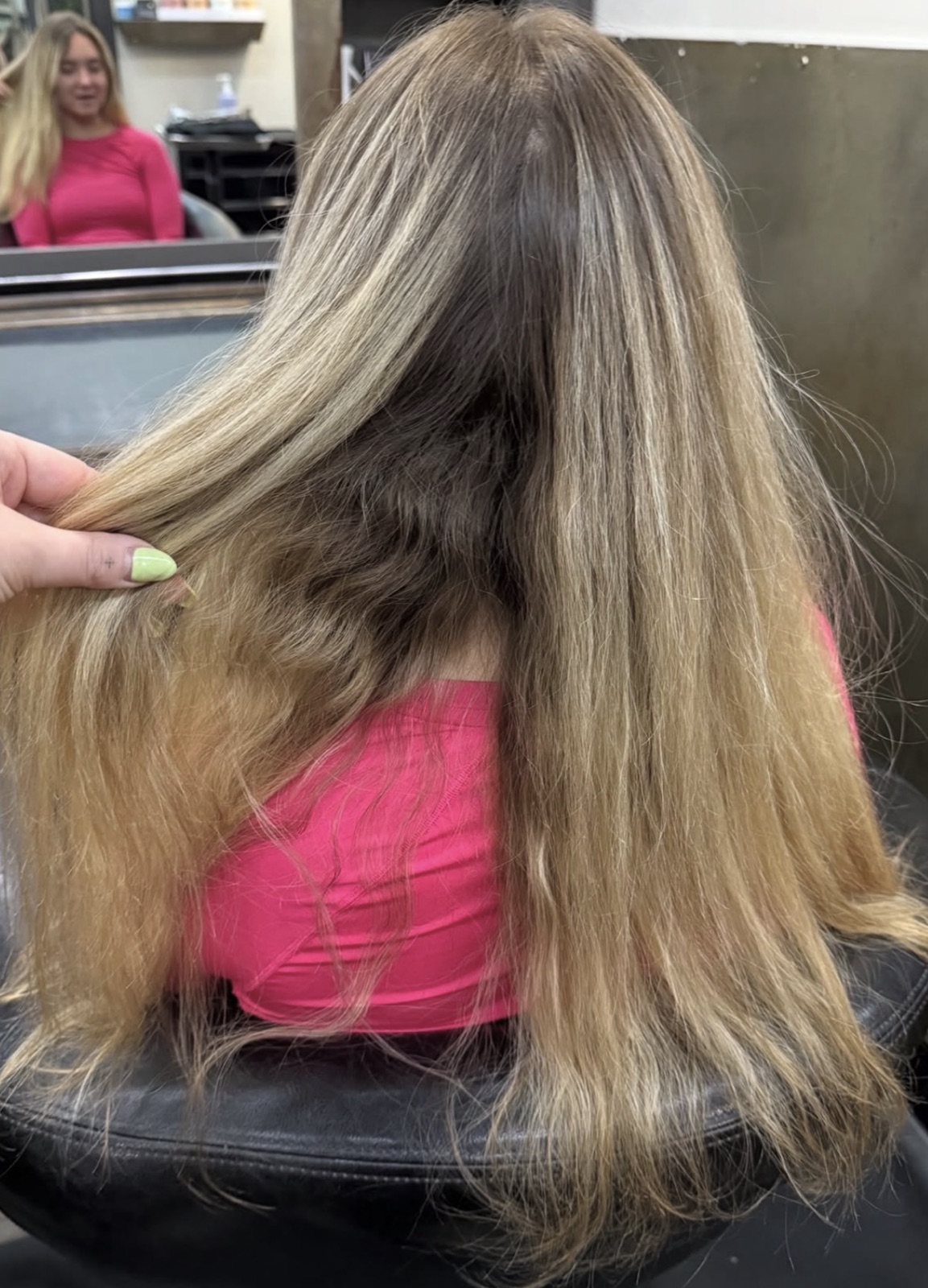 Damaged blonde before