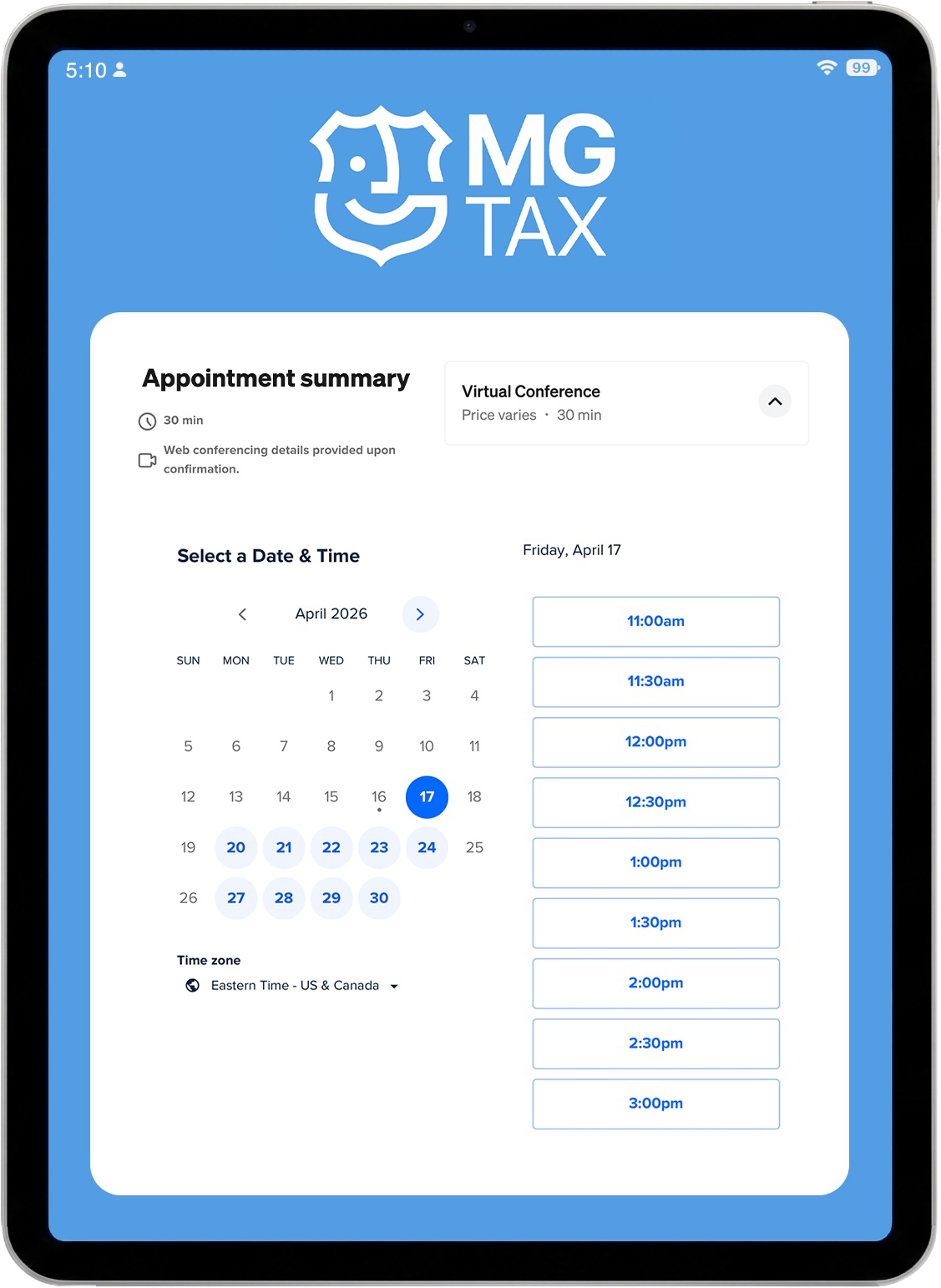 Booking system